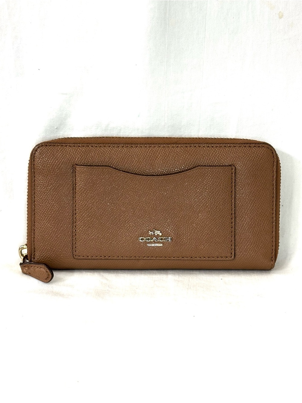 Coach Crossgrain Leather Accordion Zip Around F54007 Clutch